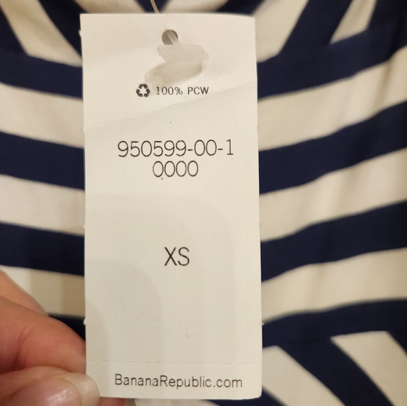 Banana Republic Striped Halter Knit Dress Navy Blue White 💙 XS Extra Small NWT - Picture 5 of 5